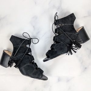 NWT Sam Edelman Suede Open-toe Block Heels